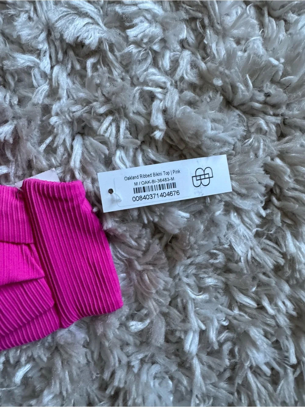 Baltic Born Hot Pink Ribbed Bikini Top with Center Ring